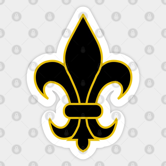 Fleur de lis (black and gold) Sticker by PabloDeChenez